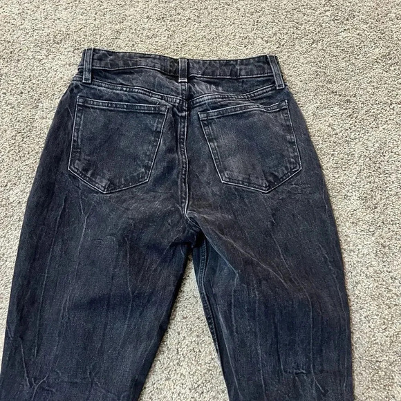 Abercrombie & Fitch Black High Rise Mom Curve Love Jeans Womens 27 4R Distressed - Picture 11 of 12